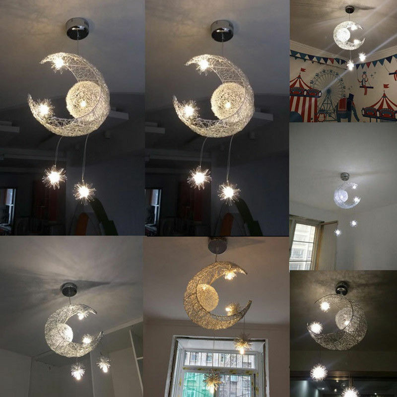 Details Zu Pendant Led Lamp Chandelier Ceiling Light Moon Star Children Kid Child Bedroom