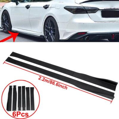 2X 86.6'' Gloss Black Side Skirt Extension Lower Lip For 3 series F10 F30 F32 F80