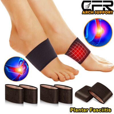 Copper Arch Support Compression Support Sleeves Plantar Fasciitis Relief Pairs