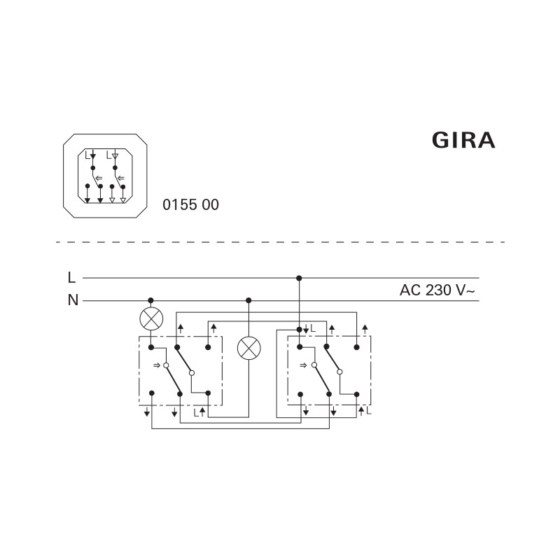 Wipptaster Einsatz Gira 015500 Doppel Wechseltaster Wechsler 2fach 10 A 250 V Ebay
