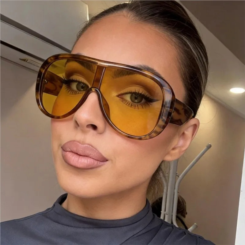 Oversized Pilot Sunglasses Women Men Shield Gradient UV400 Driving Shades