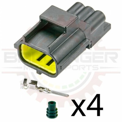 3 Way Sensor Receptacle Connector Kit, Black