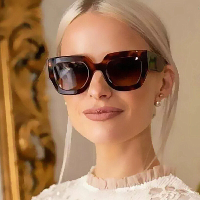 Oversized Thick Frame Square Sunglasses Retro Men's Women Outdoor UV400 Glasses