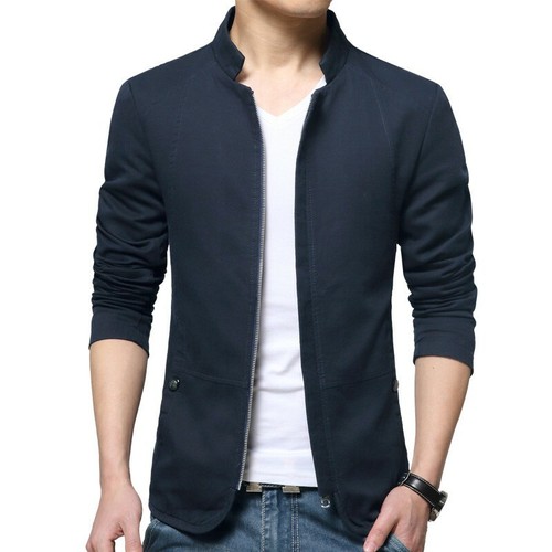 【U LAN】Serody Slim Cotton Jacket Long Sleeve Jersey cotton jacket Full zip-up style-Unisex