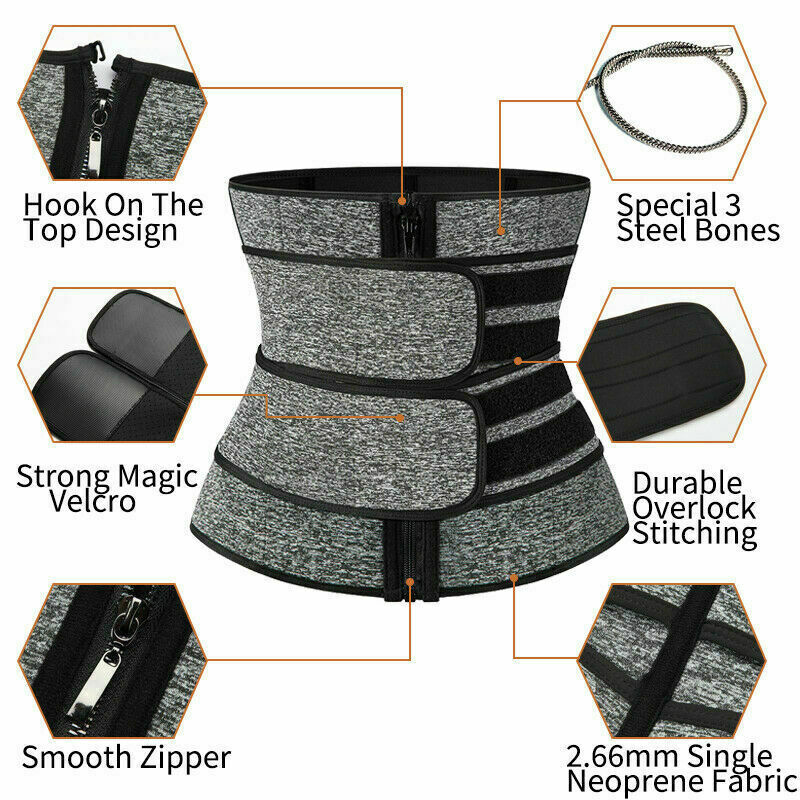 Women Sauna Sweat Waist Trainer Corset Weight Loss Body Shaper Yoga Slimmer Belt