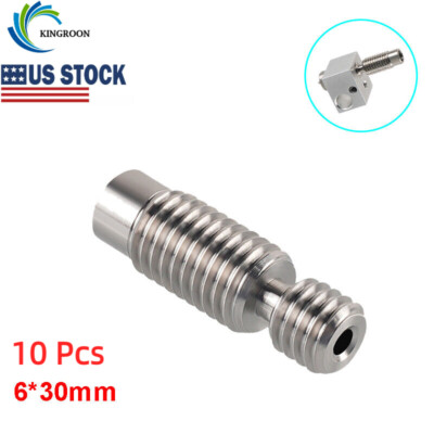Kingroon All Metal Heat Break Throat Stainless Steel M6 6*30mm for KP3S US Stock
