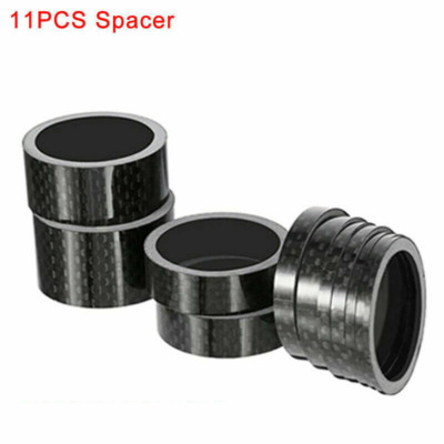 11Pcs/Set Carbon Fiber Headset Spacers Fork Stem Washer 1-1/8'' Threadless Parts