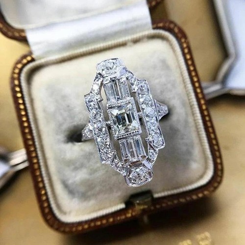 Geometric Wedding Ring for Women Brass Full Paved Cubic Zirconia Jewelry