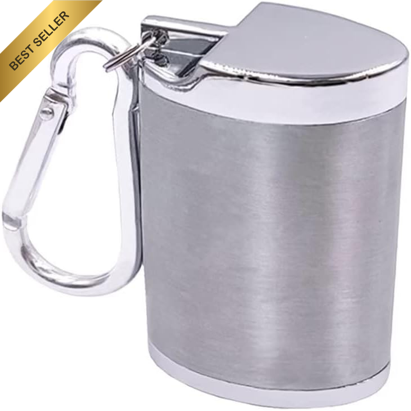 Metal Portable Ashtray with Lid,Outdoor Pocket Ashtray for Cigarettes,Travel Ash