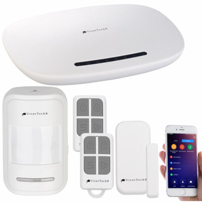 VisorTech GSM-Alarmanlage mit Funk- & Handynetz-Anbindung, App für Android & iOS