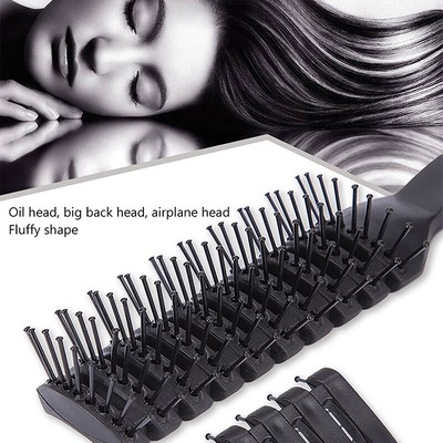 Men Anti-Static Ribs Comb Vent Heated Styling Massage Oil Head Hairdressing Tool