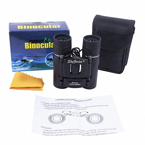 SkyGenius 8x21 Small Binoculars Compact Lightweight Fully Coated Lens For Travel