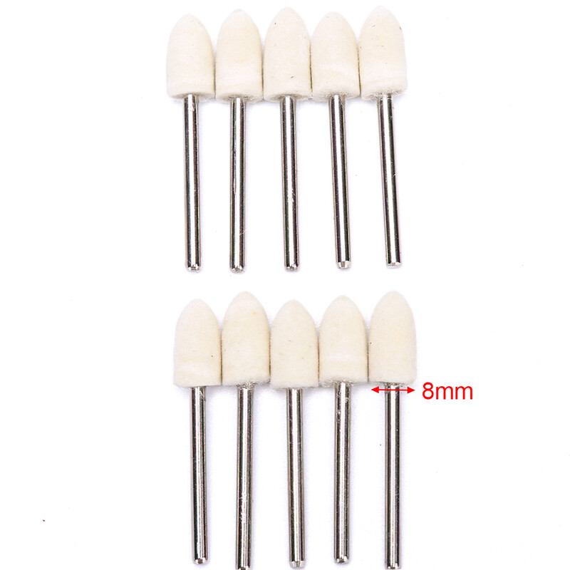 10Pcs Wool Felt Mounted Polishing Grinding Buffing Wheel' For Drill Rotary T~C