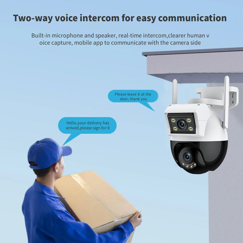 ICSEE HD 4MP+4MP Dual Lens WiFi Wireless Camera Outdoor Home IR IP Security Cam