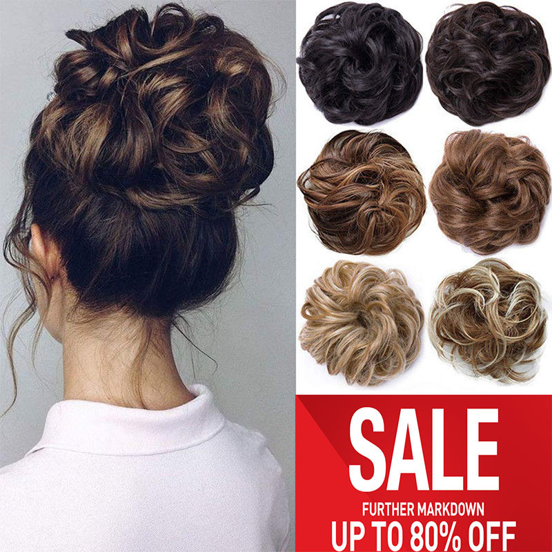 Clip In Human 100 Remy Hair Piece Extensions Chignon Messy Bun