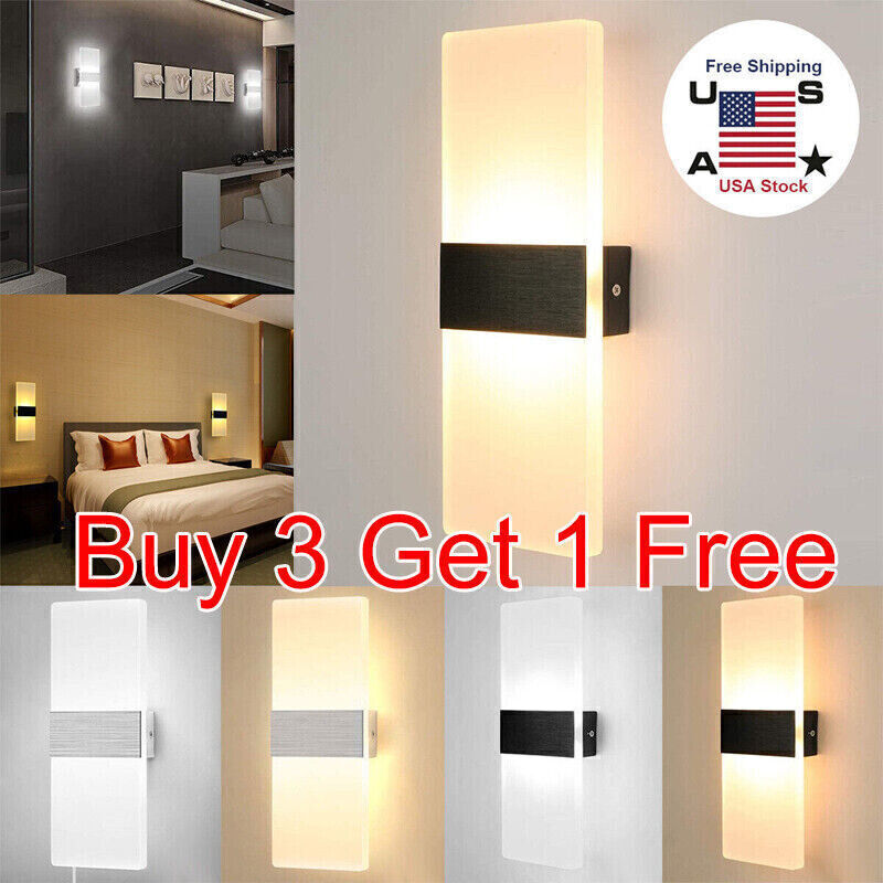 Cube LED Wall Lights Up Down Sconce Lighting Fixture Lamp Indoor Stairs Lighting