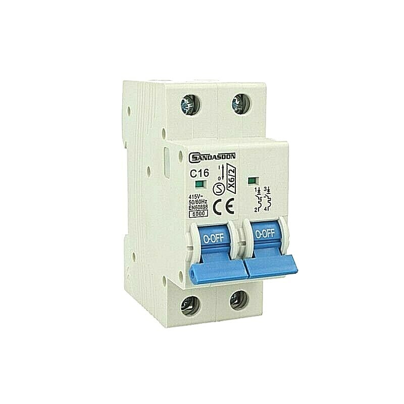 Interruttore Magnetotermico 2 Posti C16 16Amp 2M 2 Moduli Stotz SD-X6-2P-C16 uni