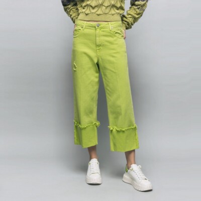 Джинсы Мальчик Женщина GAELLE Paris Trousers GBDP17166 Green Apple E2023