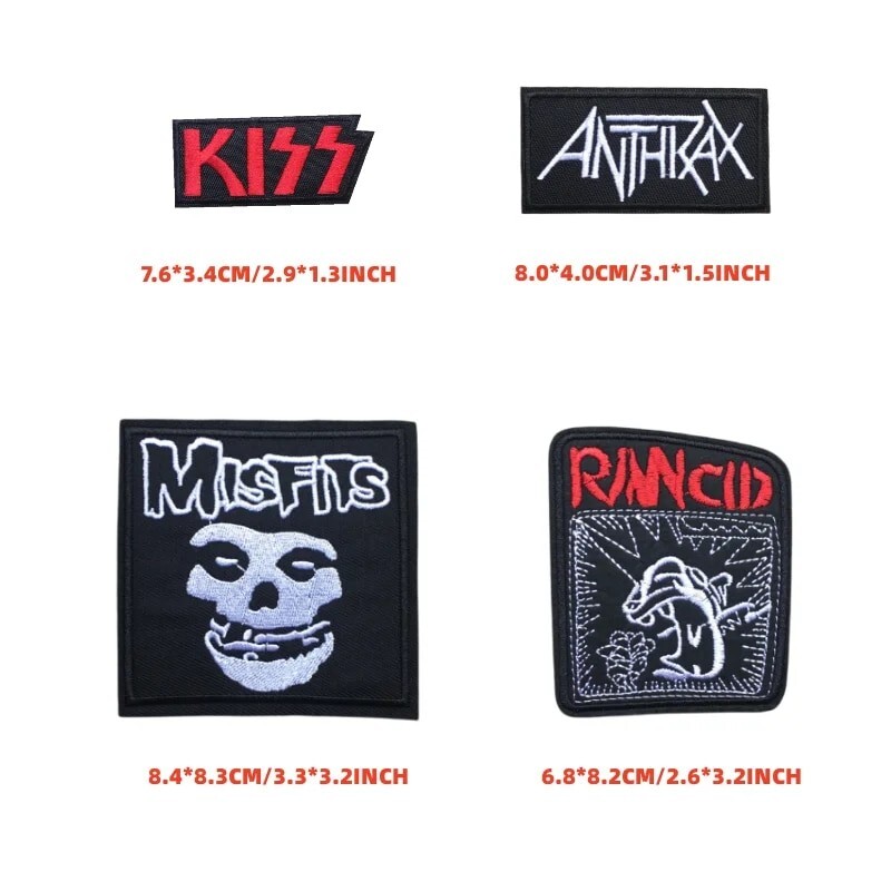 Mixed Lot of 20 Rock Band Patch Iron-on Applique Punk Rock Heavy Metal Music New