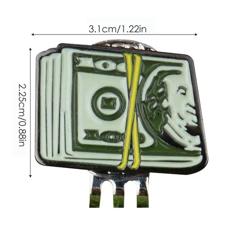100 Dollar Bill Golf Ball Marker Magnetic Golf Hat Clip Unique Mark Aid