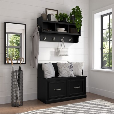 Entryway bench and wall shelf outlet