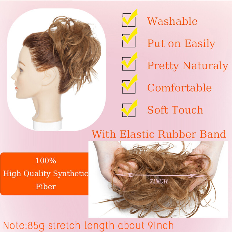 THICK X-LARGE Messy Bun Hair Piece Scrunchie Tousled Updo Wrap Hair Extensions