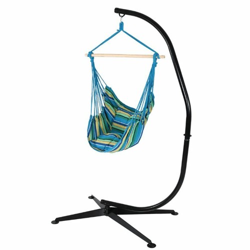 Sunnydaze Decor Ocean Breeze Hanging Hammock Swing with Stand