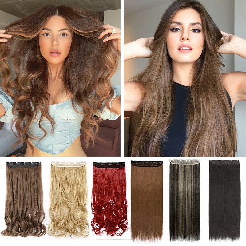 Thick Natural Clip in Hair Extensions One Pieces Half Full Head Natural As Human