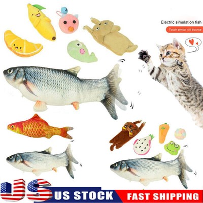Cat Dancing Fish Toy Interactive Vibrating Electric Realistic Flopping Fish,1/2x