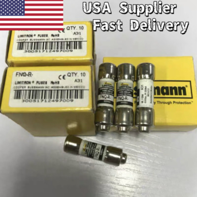 10PCS/Box FNQR1 New Bussmann FNQ-R-1 1A 600Vac Time-delay Fuse Fast Shipment