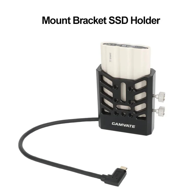 Mount Bracket SSD Holder With 1/4"-20 Screws and USB-C 3.2 Gen2 10 Gb/s Connecti