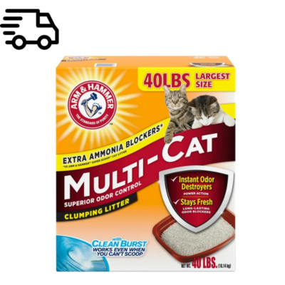 40lb, Arm & Hammer Multi-Cat Superior Odor Control with Clean Burst Clumping Cat