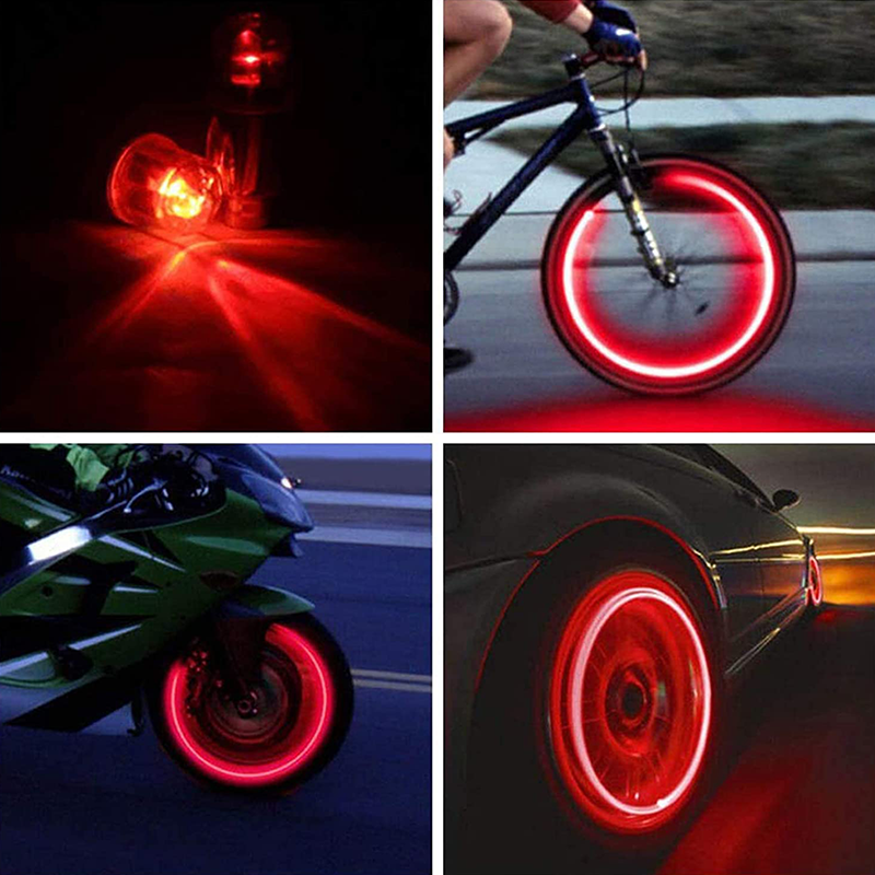 Auto Wheel Tire Air Tyre Stem LED Car Bike Valve Light Cap Cover Accessories Kit