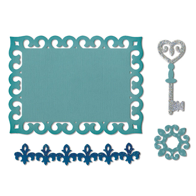 Sizzix Stanzer Thinlits s - Border, Label, Medallion & Key by Rachael Bright