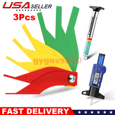 3 Pcs Tire Tread Depth Gauge Tool Digital Tire Tread Depth Gauge Coded Gauge