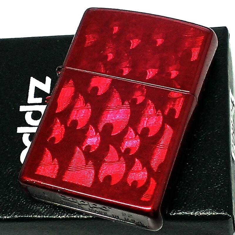 チロルページ Zippo Flame Candy Apple Red Clear Coating Double-Sided