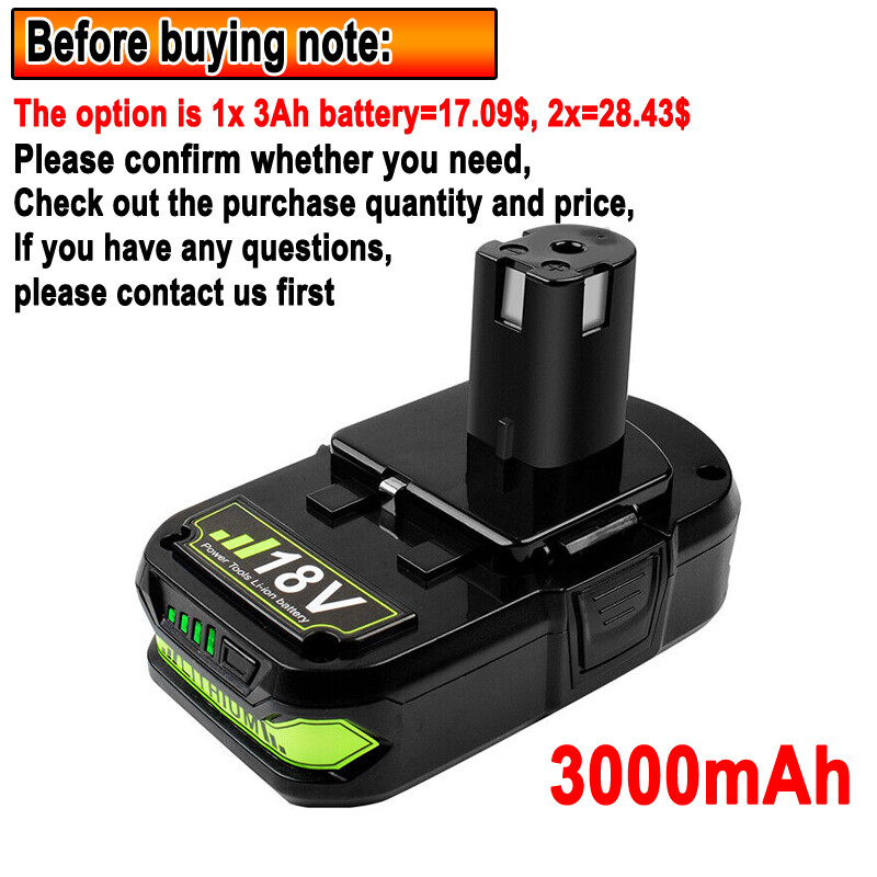 2X For RYOBI P108 18V 6.0Ah One+ Plus High Capacity 18 Volt Lithium LED Battery