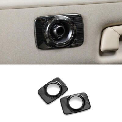 Black Titanium For Toyota Alphard 2015-22 Rear Reading Light Cover Trim 2pcs