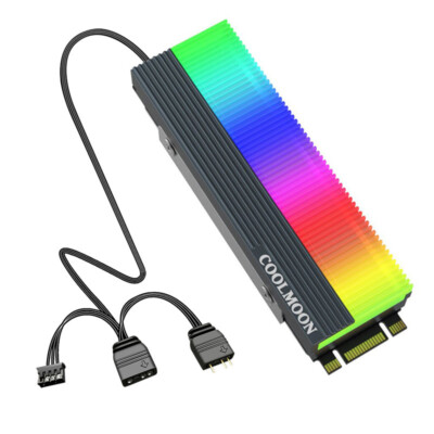 M2 ARGB SSD Heatsink Cooler Solid State Drive Hard Disk Radiator Cooling Pad B