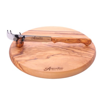 Arteinolivo Kaasplank met kaasmes, olijfhout, roestvrij