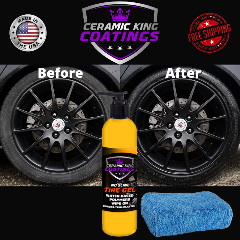 Ceramic King Tire Gel Dressing High Gloss, No Sling Tire Shine Rubber