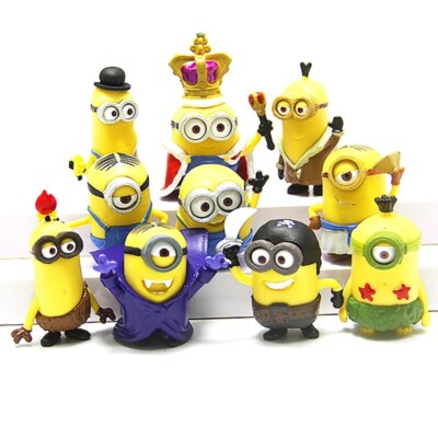 10Pcs/Set kawaii Minions Figurines Toys 3D Eye Despicable Minions Action Figure