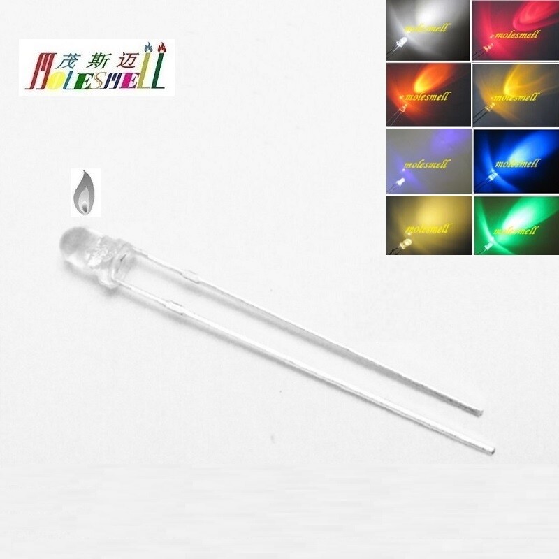 3mm Flickering LED Red Yellow Blue Green White Orange UV Warm white Flicker Leds