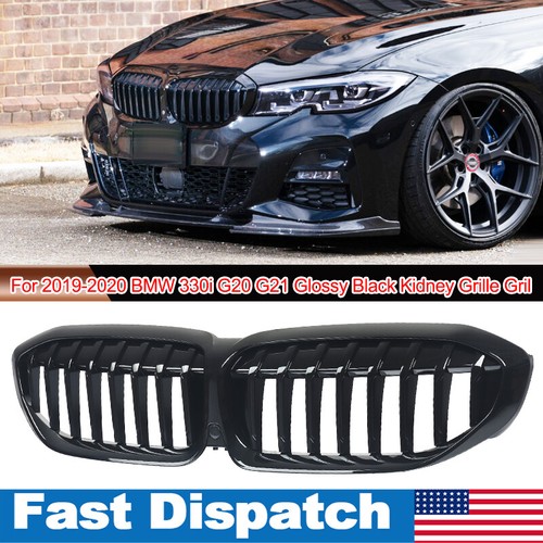 For Bmw G20 3-series G20 G21 G28 2019-2020 Front Bumper Hood Kidney Grill Racing Grilles Replacement Black Diamond Meteor Style - Racing Grills