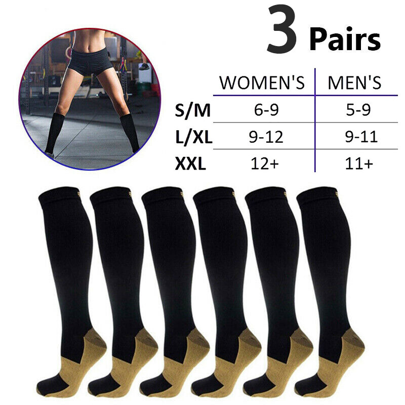Compression Socks 30-40 mmHG Medical Knee High Men Women Support Brace Stockings