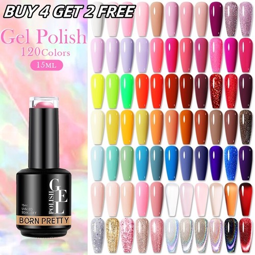 BORN PRETTY 15ml Gel Nagel Lack Glitter Magnetic SoakOff UV LED Top Base Gellack