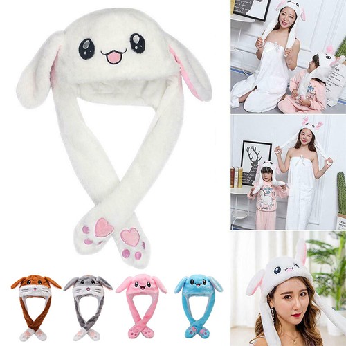 Lustige Bunny Hat Kaninchen Mütze Kneifen Plüsch Ohren Plüsch für Damen Kinder