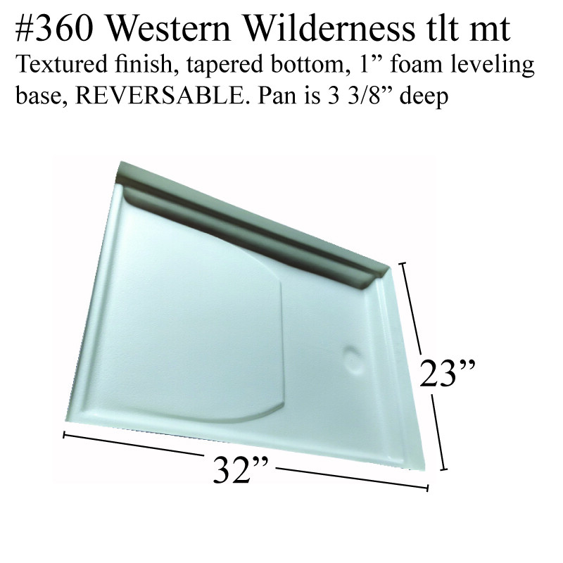 Wilderness Rv Shower Pan With Toilet Mount Fiberglass 360 White 32x23