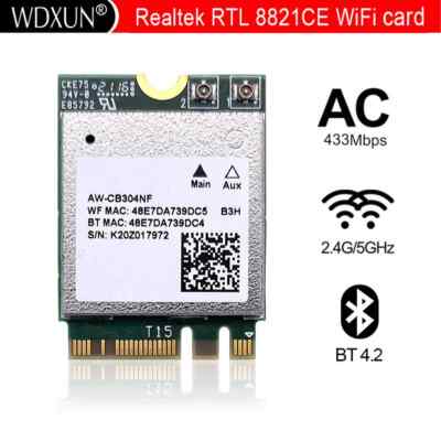 Realtek RTL8821CE 02.11AC NGFF M.2 2.4G 5G 433Mbps BT 4.2 wireless network card