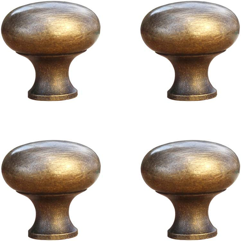 4Pcs Solid Brass Knobs Antique Cabinet Drawer Small Pulls Modern Minimalist